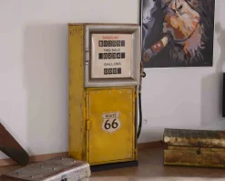 Bar insolite style pompe à essence métal jaune esprit vintage 