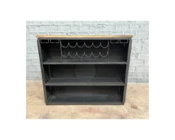 Bar métal et bois style récup multi rangements "Crazy" avec hélice