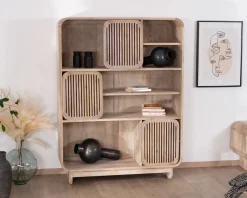 Bibliothèque en manguier style épuré 
