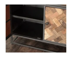 Bibliothèque industrielle 180x90 cm métal gris et manguier "Kaloupilé"