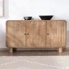 Buffet 140 cm style pop en manguier "Plume" 3 portes