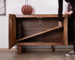 Buffet 3 portes 170 cm en manguier massif "Malaké" design organique contemporain