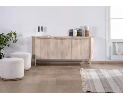 Buffet 3 portes 175cm en manguier massif côtés arrondis 