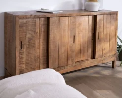 Buffet 4 portes coulissantes en manguier massif "Aruna" style ethnique chic