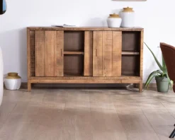 Buffet 4 portes coulissantes en manguier massif 