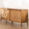 Buffet 4 portes esprit zen en manguier massif naturel 4 portes « Sicaly » 180 cm