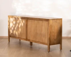Buffet 4 portes esprit zen en manguier massif naturel 4 portes « Sicaly » 180 cm