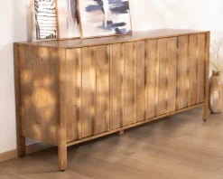 Buffet 4 portes esprit zen en manguier massif naturel 4 portes « Sicaly » 180 cm