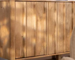 Buffet 4 portes esprit zen en manguier massif naturel 4 portes « Sicaly » 180 cm