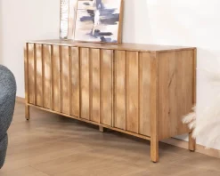 Buffet 4 portes esprit zen en manguier massif naturel 4 portes « Sicaly » 180 cm