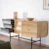 Buffet 3 portes japandi bicolore bois et métal "Elegancy" 150 cm