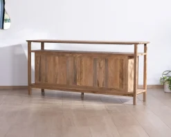 Buffet 4 portes style Japandi en manguier massif "Haya" 200 cm