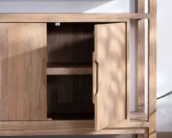 Buffet 4 portes style Japandi en manguier massif 