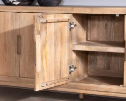 Buffet 4 portes style Japandi en manguier massif 