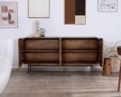 Buffet 4 portes style newtro en manguier "Moky" 175 cm