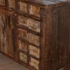 Buffet bas ethnique en bois exotique brut recyclé 150cm "Népalaise"
