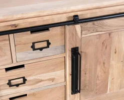 Buffet de salle à manger industriel en métal et bois 190 cm 