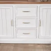Buffet en acacia blanc 165cm et plateau naturel "Trégastel"