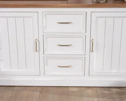 Buffet en acacia blanc 165cm et plateau naturel "Trégastel"
