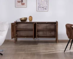 Buffet en acacia massif "Yona" 4 portes design épuré