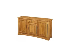 Buffet en chêne massif style traditionnel 3 portes 2 tiroirs "Antique"