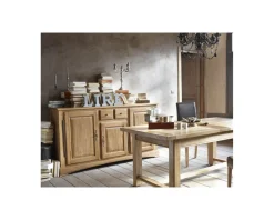 Buffet en chêne massif style traditionnel 3 portes 2 tiroirs 