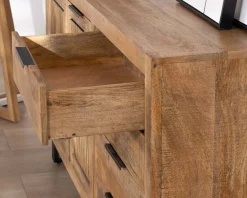 Buffet en manguier avec décor strié noir réversible 