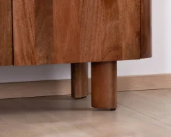 Buffet enfilade 4 portes 200 cm en manguier massif foncé 