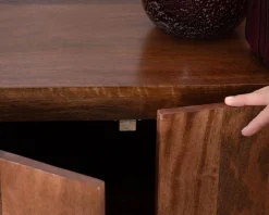 Buffet enfilade 4 portes 200 cm en manguier massif foncé 