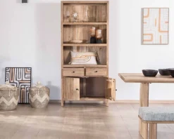 Buffet haut en manguier massif finition sablée largeur 87cm "Maestro"