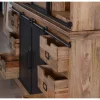 Buffet haut style atelier portes coulissantes métal bois massif "Haden"