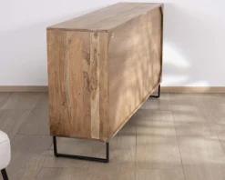 Buffet industriel 160 cm en acacia "Baltik" avec portes, tiroirs et niches
