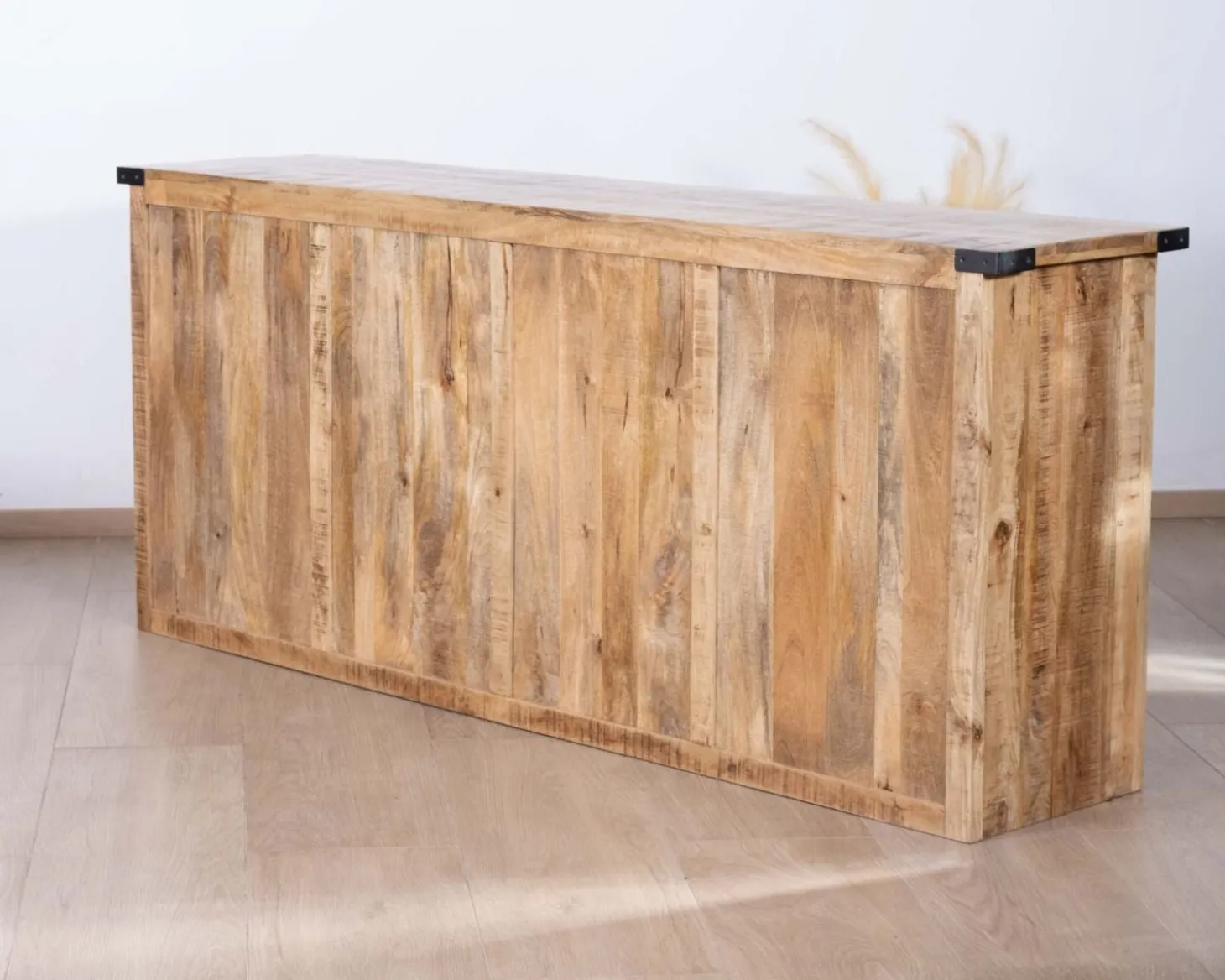 Buffet métal et bois 200cm portes coulissantes "Caractère"