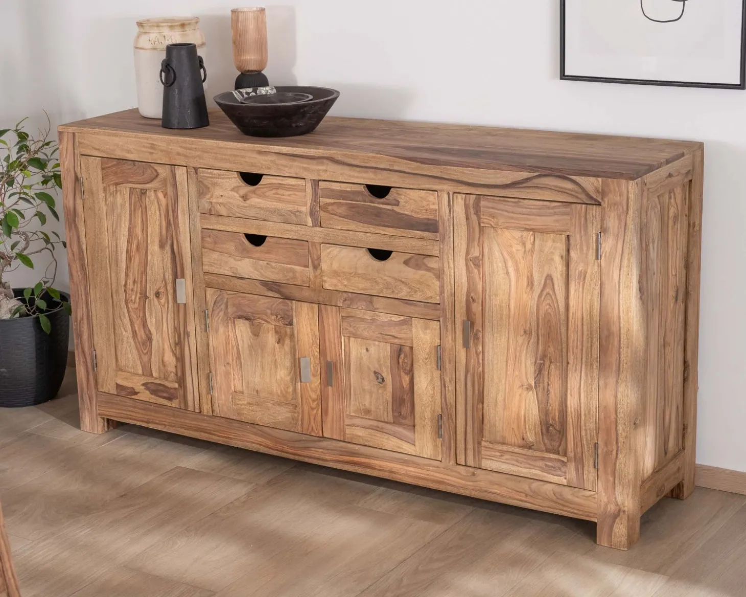 Buffet multi rangement 180 cm en palissandre "Kalanohé"