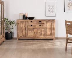 Buffet multi rangement 180 cm en palissandre