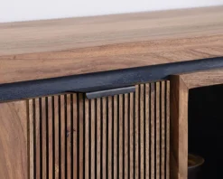Buffet multi-rangements avec étagères en verre 