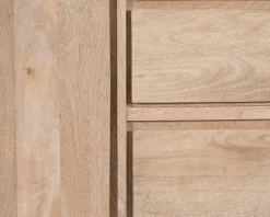 Buffet épuré en manguier massif 180 cm 3 portes et tiroirs "Gola"