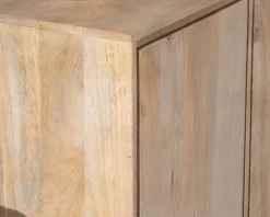 Buffet épuré en manguier massif 180 cm 3 portes et tiroirs 