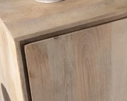 Buffet épuré en manguier massif 180 cm 3 portes et tiroirs 