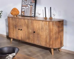 Buffet rétro 3 portes en acacia massif "Boomer" 175 cm