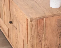 Buffet rétro 2 portes façades à empiècements en acacia 
