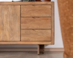 Buffet rétro en manguier massif avec tiroirs finition naturelle "Odely" 150 cm