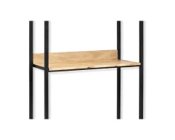 Bureau industriel métal et bois de manguier avec étagères "Atelier"
