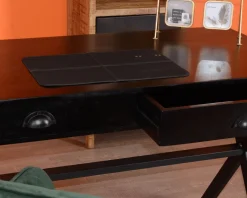 Bureau noir en bois et métal 120cm "Atelier"