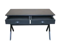 Bureau noir en bois et métal 120cm 