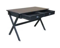 Bureau noir en bois et métal 120cm 