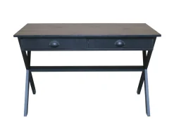 Bureau noir en bois et métal 120cm 