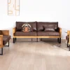 Canapé 3 personnes style club teck et tissu 192 cm "Roster"
