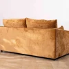 Canapé 2 places contemporain esprit cosy “Odéa” en tissu jaune moutarde