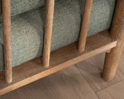 Canapé 2 places esprit ethnique en tissu gaufré kaki 